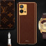 Vaku ® Vivo Y75 5G Luxemberg Series Leather Stitched Gold Electroplated Soft TPU Back Cover