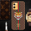 Vaku ® Vivo T1x Lynx Designer Leather Pattern Gold Electroplated Soft TPU Back Cover Case