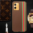 Vaku ® Vivo T1X Felix Line Leather Stitched Gold Electroplated Soft TPU Back Cover Case