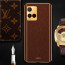 Vaku ® Vivo Y21a Luxemberg Series Leather Stitched Gold Electroplated Soft TPU Back Cover