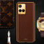 Vaku ® Vivo Y33T Luxemberg Series Leather Stitched Gold Electroplated Soft TPU Back Cover