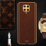 Vaku ® Redmi Note 9 Pro Max Luxemberg Series Leather Stitched Gold Electroplated Soft TPU Back Cover