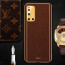 Vaku ® Vivo V19 Luxemberg Series Leather Stitched Gold Electroplated Soft TPU Back Cover