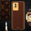 Vaku ® Vivo Y02 Luxemberg Leather Pattern Gold Electroplated Soft TPU Back Cover Case