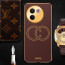Vaku ® Vivo V30e 5G Skylar Leather Pattern Gold Electroplated Soft TPU Back Cover