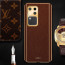 Vaku ® Vivo V30 5G Luxemberg Leather Pattern Gold Electroplated Soft TPU Back Cover