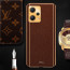 Vaku ® Redmi Note 12 Pro 5G Luxemberg Series Leather Stitched Gold Electroplated Soft TPU Back Cover