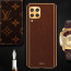 Vaku ® Samsung Galaxy M53 5G Luxemberg Series Leather Stitched Gold Electroplated Soft TPU Back Cover