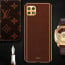 Vaku ® Samsung Galaxy A22 5G Luxemberg Series Leather Stitched Gold Electroplated Soft TPU Back Cover