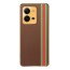 Vaku ® Vivo V25 5G Felix Line Leather Stitched Gold Electroplated Soft TPU Back Cover Case