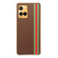 Vaku ® Vivo Y21T Felix Line Leather Stitched Gold Electroplated Soft TPU Back Cover Case