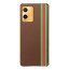 Vaku ® Vivo T1X Felix Line Leather Stitched Gold Electroplated Soft TPU Back Cover Case
