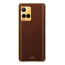 Vaku ® Vivo Y21a Luxemberg Series Leather Stitched Gold Electroplated Soft TPU Back Cover