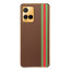 Vaku ® Vivo Y21A Felix Line Leather Stitched Gold Electroplated Soft TPU Back Cover Case