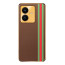 Vaku ® Vivo Y22 Felix Line Leather Stitched Gold Electroplated Soft TPU Back Cover Case