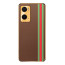 Vaku ® Oppo A76 Felix Line Leather Stitched Gold Electroplated Soft TPU Back Cover Case