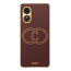 Vaku ® Oppo A17 Skylar Leather Pattern Gold Electroplated Soft TPU Back Cover