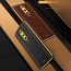 Vaku ® OnePlus 8 Luxemberg Series Leather Stitched Gold Electroplated Soft TPU Back Cover