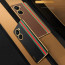 Vaku ® Vivo Y16 Felix Line Leather Stitched Gold Electroplated Soft TPU Back Cover Case