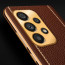 Vaku ® Samsung Galaxy A73 5G Luxemberg Series Leather Stitched Gold Electroplated Soft TPU Back Cover