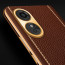 Vaku ® Oppo A17 Luxemberg Leather Pattern Gold Electroplated Soft TPU Back Cover