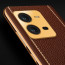 Vaku ® Vivo V25 Luxemberg Series Leather Stitched Gold Electroplated Soft TPU Back Cover