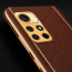 Vaku ® Redmi Note 11T 5G Luxemberg Series Leather Stitched Gold Electroplated Soft TPU Back Cover