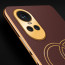 Vaku ® Oppo Reno10 5G Skylar Leather Pattern Gold Electroplated Soft TPU Back Cover