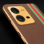 Vaku ® Vivo V25 5G Felix Line Leather Stitched Gold Electroplated Soft TPU Back Cover Case