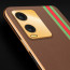 Vaku ® Vivo T1X Felix Line Leather Stitched Gold Electroplated Soft TPU Back Cover Case