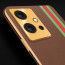 Vaku ® Vivo Y75 5G Felix Line Leather Stitched Gold Electroplated Soft TPU Back Cover Case
