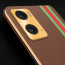 Vaku ® Oppo A96 Felix Line Leather Stitched Gold Electroplated Soft TPU Back Cover Case