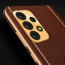 Vaku ® Samsung Galaxy A33 5G Luxemberg Leather Stitched Gold Electroplated Soft TPU Back Cover