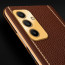 Vaku ® Samsung Galaxy A15 5G Luxemberg Leather Pattern Gold Electroplated Soft TPU Back Cover