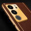 Vaku ® Vivo V29 5G Luxemberg Leather Pattern Gold Electroplated Soft TPU Back Cover