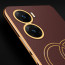 Vaku ® Vivo V29e 5G Skylar Leather Pattern Gold Electroplated Soft TPU Back Cover