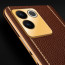 Vaku ® Vivo T2 Pro 5G Luxemberg Leather Pattern Gold Electroplated Soft TPU Back Cover
