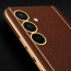 Vaku ® Samsung Galaxy F15 5G Luxemberg Leather Pattern Gold Electroplated Soft TPU Back Cover