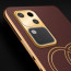 Vaku ® Vivo V30 5G Skylar Leather Pattern Gold Electroplated Soft TPU Back Cover