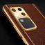 Vaku ® Vivo V30 5G Luxemberg Leather Pattern Gold Electroplated Soft TPU Back Cover