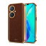 Vaku ® Vivo Y27 Luxemberg Series Leather Stitched Gold Electroplated Soft TPU Back Cover