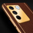 Vaku ® Vivo V27 5G Luxemberg Leather Pattern Gold Electroplated Soft TPU Back Cover