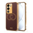 Vaku ® Vivo V29 5G Skylar Leather Pattern Gold Electroplated Soft TPU Back Cover