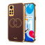 Vaku ® Xiaomi Redmi Note 11 Skylar Leather Pattern Gold Electroplated Soft TPU Back Cover