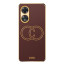 Vaku ® Oppo A78 5G Skylar Leather Pattern Gold Electroplated Soft TPU Back Cover