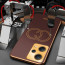 Vaku ® Xiaomi Redmi Note 12 Pro Skylar Leather Pattern Gold Electroplated Soft TPU Back Cover