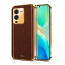 Vaku ® Vivo V25 Pro Luxemberg Leather Pattern Gold Electroplated Soft TPU Back Cover