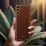 Vaku ® Samsung Galaxy A35 5G Luxemberg Leather Pattern Gold Electroplated Soft TPU Back Cover