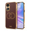 Vaku ® Oppo A78 5G Skylar Leather Pattern Gold Electroplated Soft TPU Back Cover