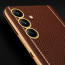 Vaku ® Samsung Galaxy A35 5G Luxemberg Leather Pattern Gold Electroplated Soft TPU Back Cover